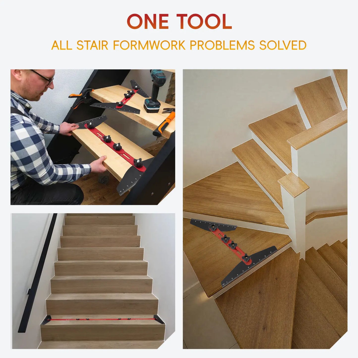 Aluminum alloy stair tread template tool