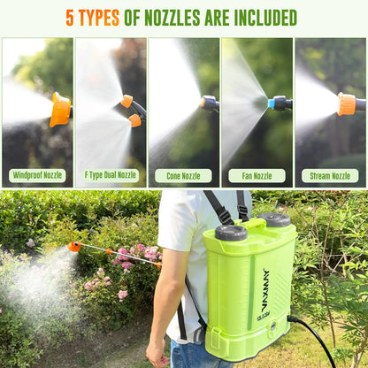 Battery-powered backpack sprayer