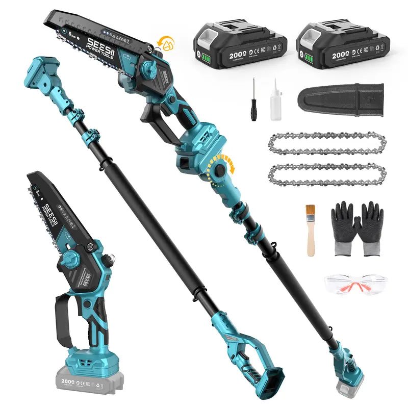 2-in-1 Cordless High Pole Saw and Mini Chainsaw
